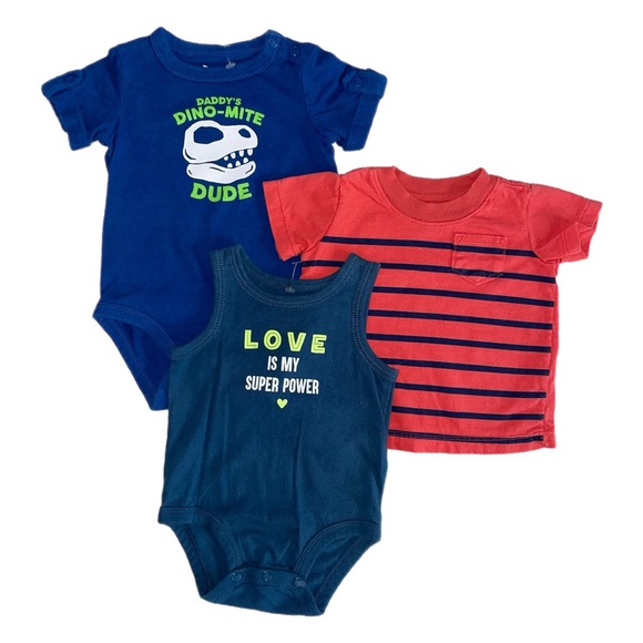 Carters & Jumping Beans Other - ⭐️3 Month Carters & Jumping Beans Baby Boys Onesie & Shirt Bundle⭐️